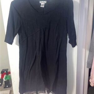 HANNAH Small Women's Vintage Flowy Black Lace Top